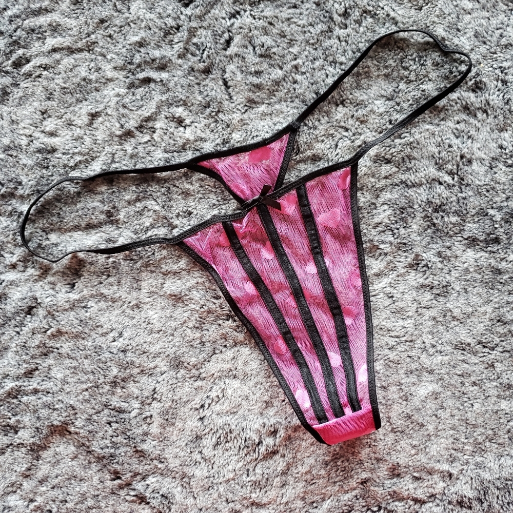 Plus Size Stretch Mesh Bustier & G-String Set - Picture 4 of 4